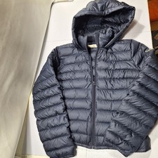 Abercrombie  Fitch Puffer Jacket Boys Youth Large Navy Hooded Coat Insulated