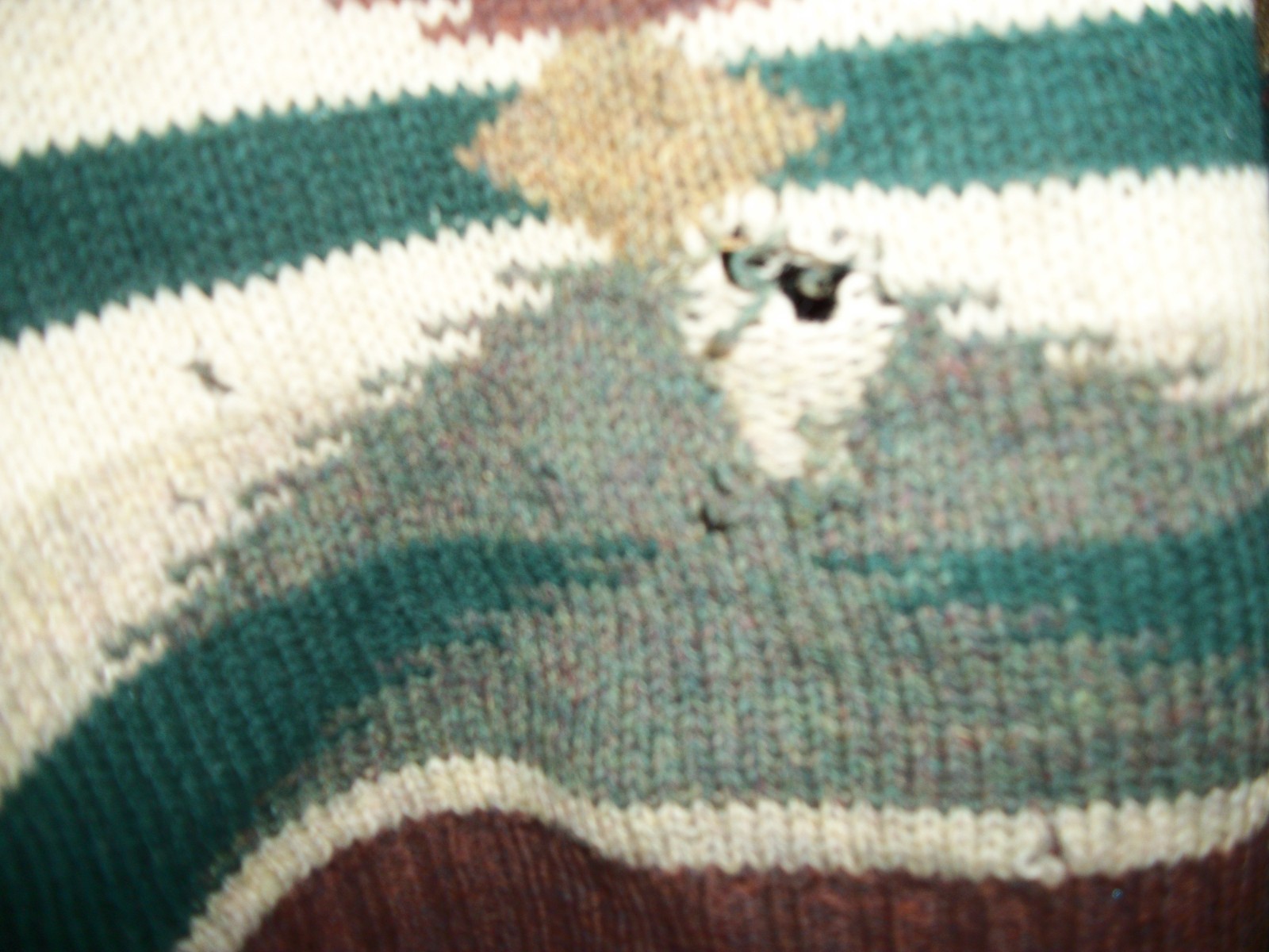 Distressed Structure Heavy 100 % Wool Multi-Color… - image 5