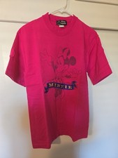 Vintage Disney Originals Minnie Mouse Embroidered S Hot Pink Tshirt Heavyweight