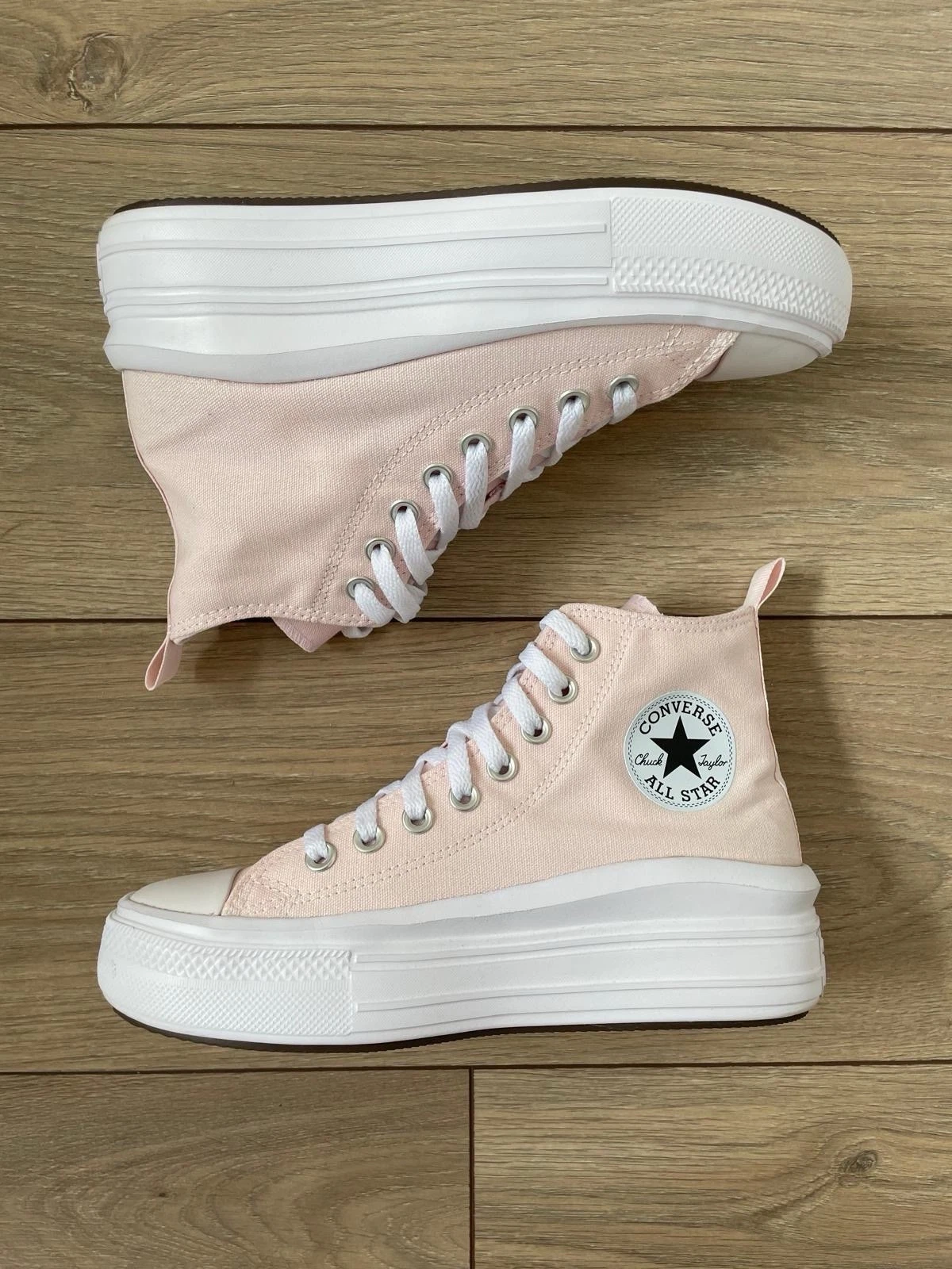 Converse Chuck Taylor All Star Move Platform donna UK taglia 5 rosa bianco