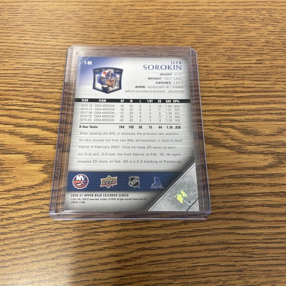 2020-21 UD - 2005-06 Upper Deck Tribute Young Guns Ilya Sorokin #T-88 (RC) - Image 2 of 2