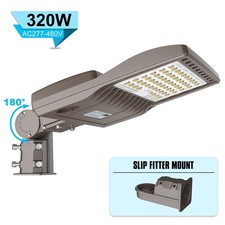 KUKUPPO 277-480VAC 320W LED Parking Lot Shoebox Area Lighting Slip Fitter Mount