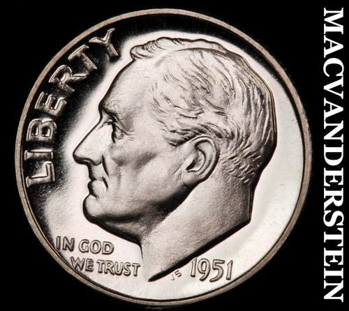 1951 Silver Roosevelt Dime - Choice Gem Proof  Lustrous  No Reserve  #i5239