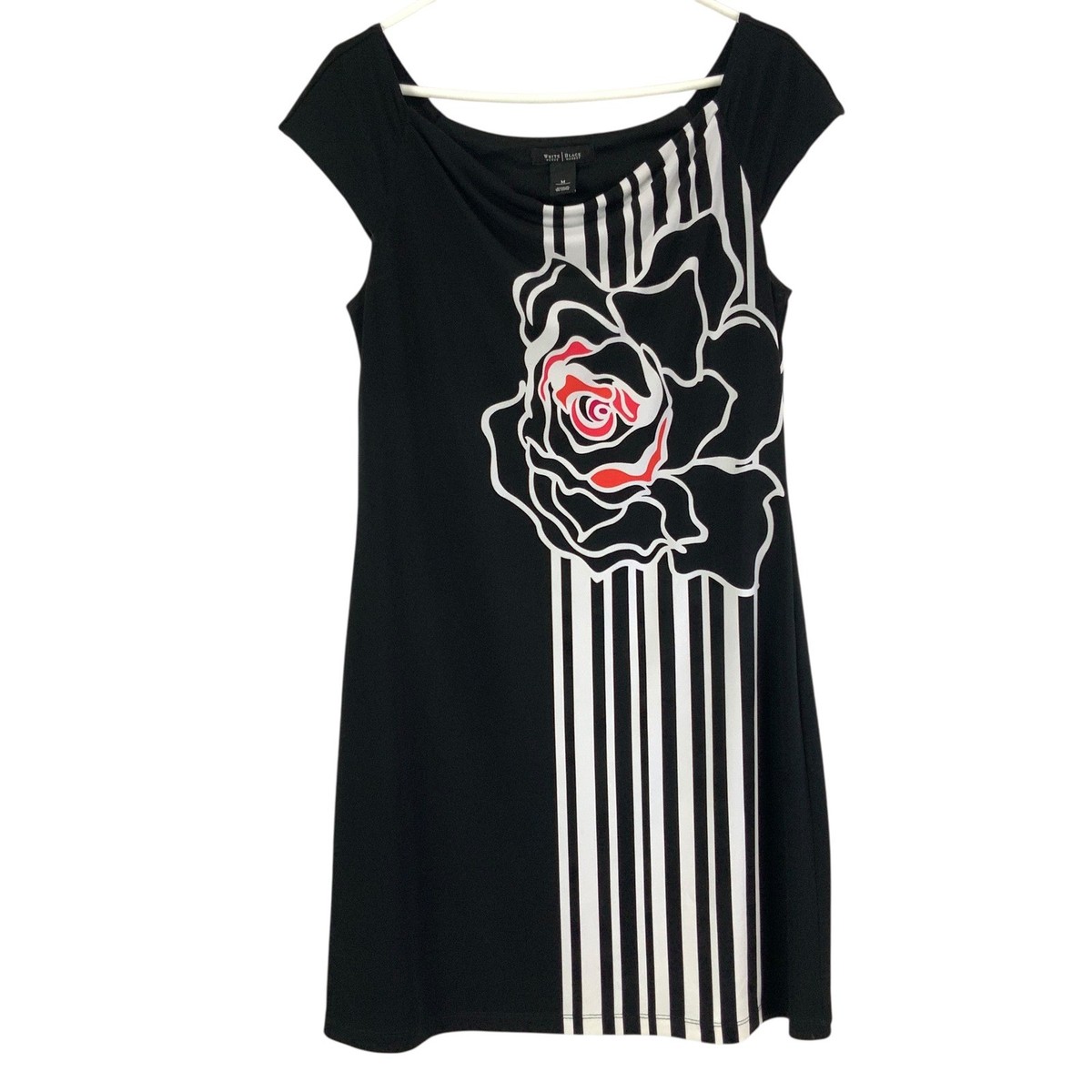 black white sheath dress Color Block Dress in Black/White main image 1