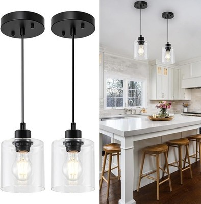 2 Lámparas Colgantes Luces Techo Para Isla De Cocina Comedor Modernas Elegantes