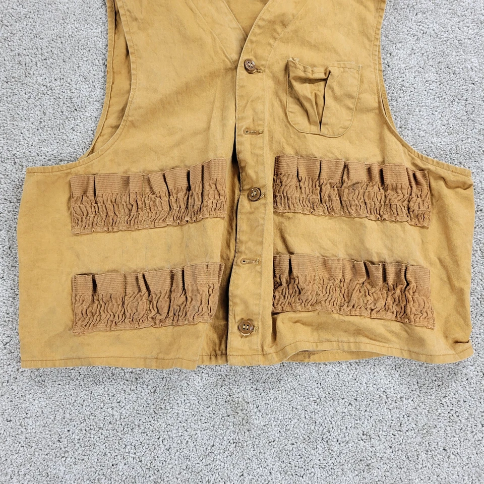 VTG Drybak Womens Shooting Vest XL Tan Canvas Hunting Shotgun Shell Holder 40's - Image 4 of 4