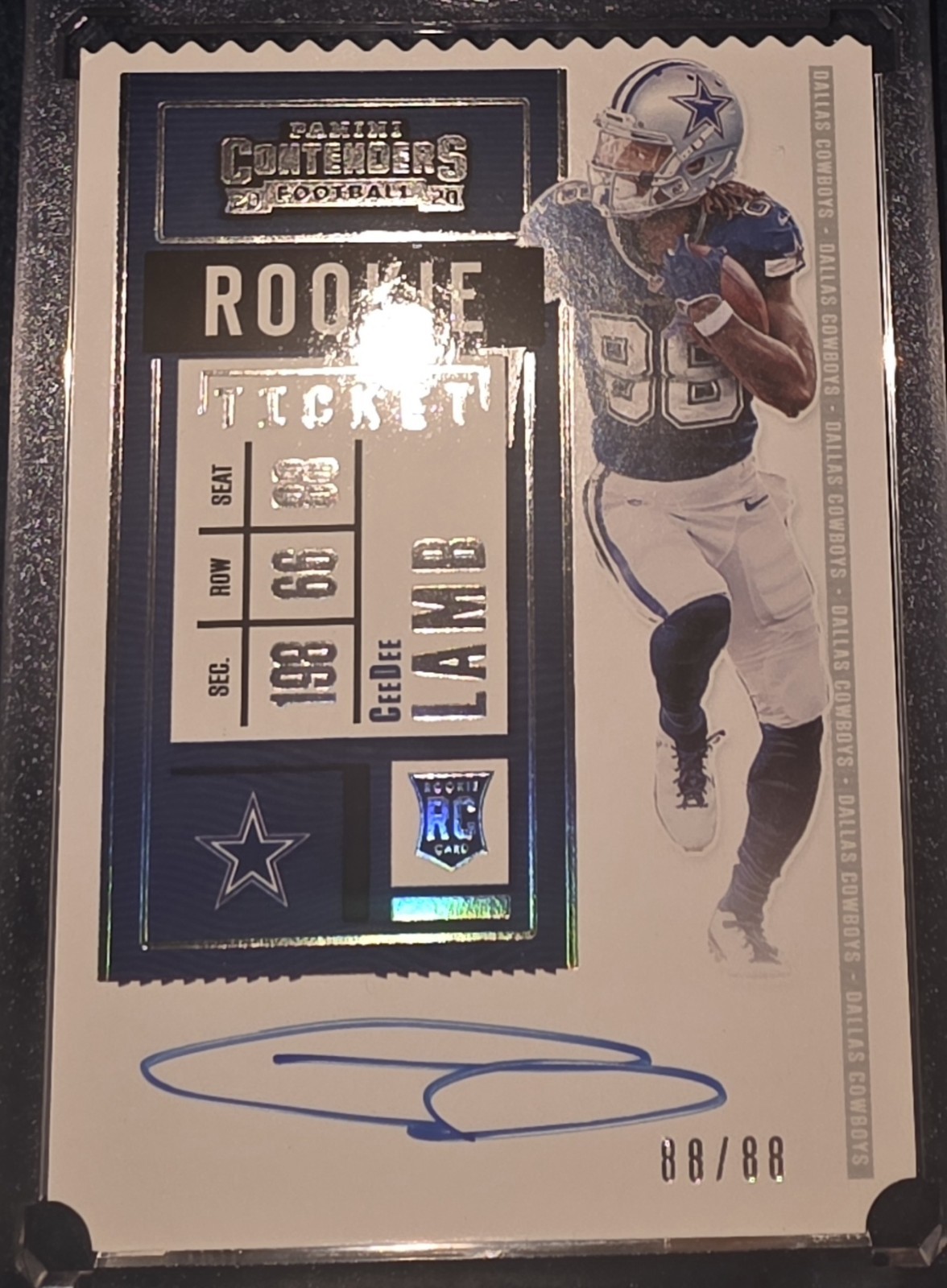 2020 Panini Contenders  Ceedee Lamb Rookie Stub Auto /88 Jersey Number