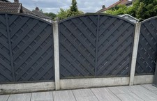 5 x Grey V-Arched Wooden Dome Top Fence Panels