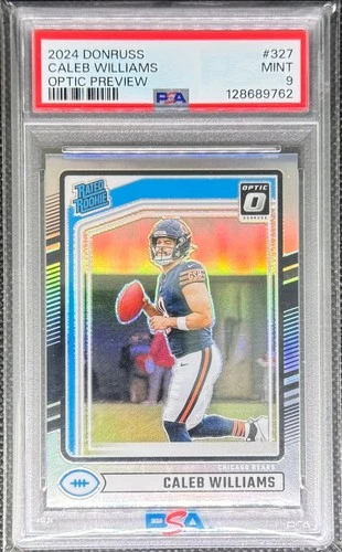 2024 DONRUSS CALEB WILLIAMS RATED ROOKIE OPTIC PREVIEW HOLO #327 - BEARS PSA 9