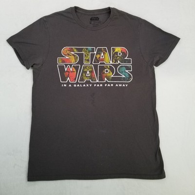 Star Wars In A Galaxy Far Far Away Graphic T-Shirt Women's Size Medium Gray