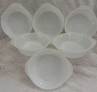 Vintage Fire King White Swirl Ramekin Individual Casserole-Baking Dish Set Of 6