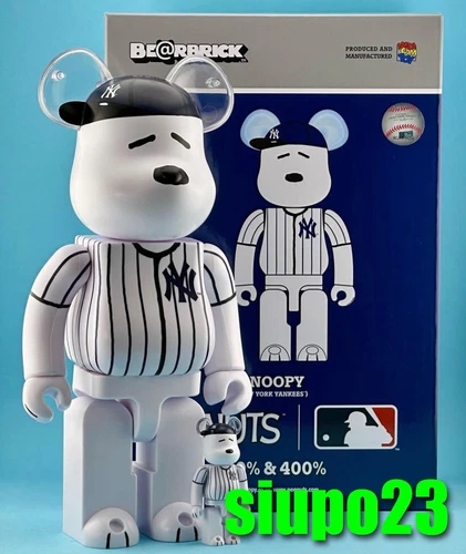 Medicom 400% + 100% Bearbrck ~ MLB × PEANUTS Be@rbrck Snoopy New York Yankees