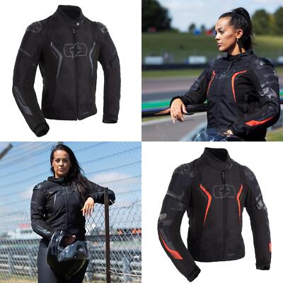 Oxford Omega Waterproof Ladies Motorcycle Jacket Sports Touring Bike  Black UK