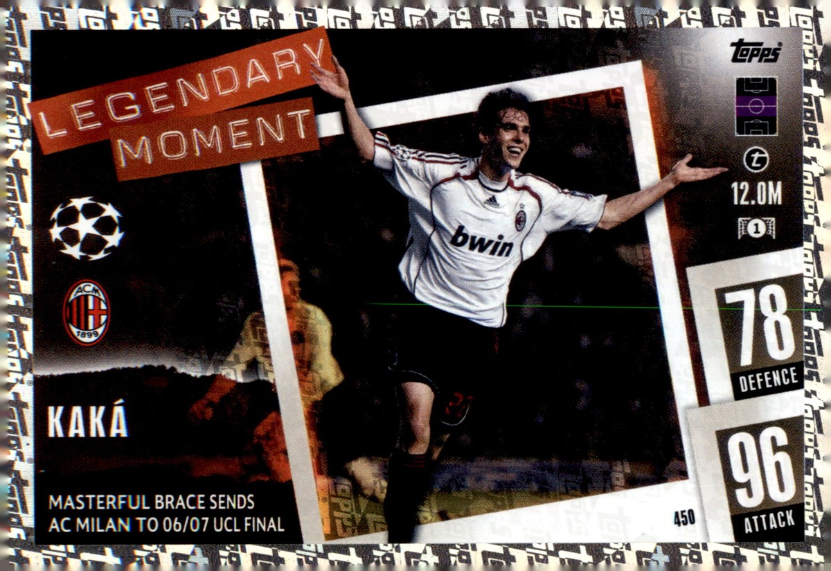 2023-24 Topps Match Attax UEFA CC #450 Kaká LEGENDARY MOMENT 2023-24 Topps Match Attax UEFA CC #450 Kaká LEGENDARY MOMENT