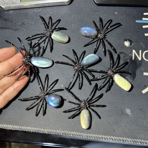 Ragno labradorite naturale puro fatto a mano fai da te te teschio cristallo quarzo teschio 1 pz - Foto 3 di 23