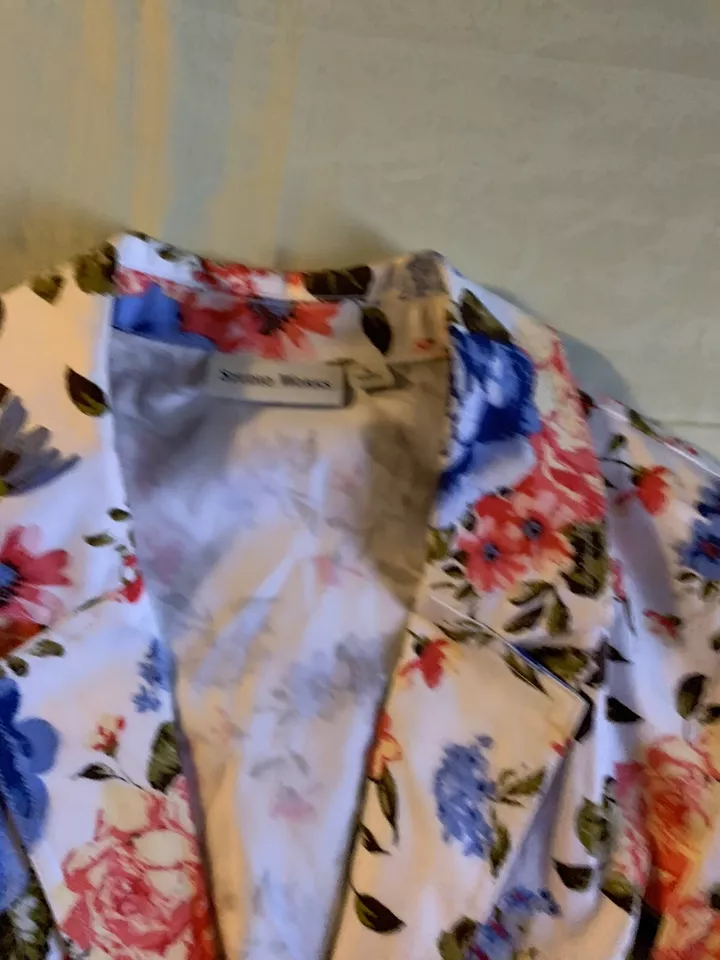 Studio Works Size S Floral Blazer Length 24” Button Cotton Blend - Изображение 2 из 4