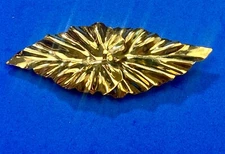 Shiny Leaf Shaped Interlocking Gold Color Vintage Interlocking Belt Slide Buckle