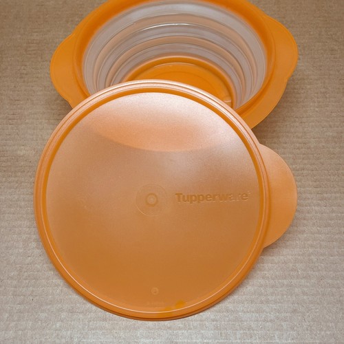 Tupperware Ciotola Pieghevole Piatto 4 Tazze Contenitore Espansione Arancione 5453 5455 - Foto 2 di 8
