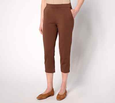 Susan Graver  Stretch Pull-On Capri Leggings Classic Brown Size 2X A302646
