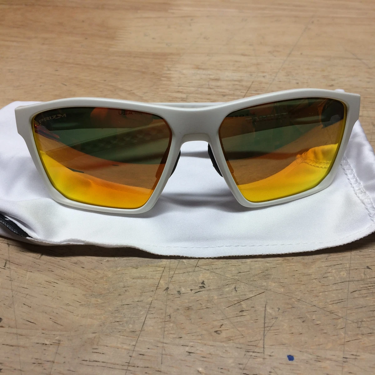 Excellent Oakley Targetline Asian Fit Matte White Frame Prizm Ruby Lens