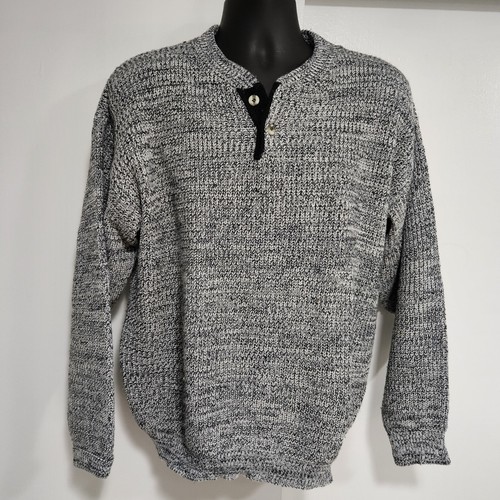 Vintage Segments Brand Rag Style Sweater Men’s Size Medium Black Vtg 80s