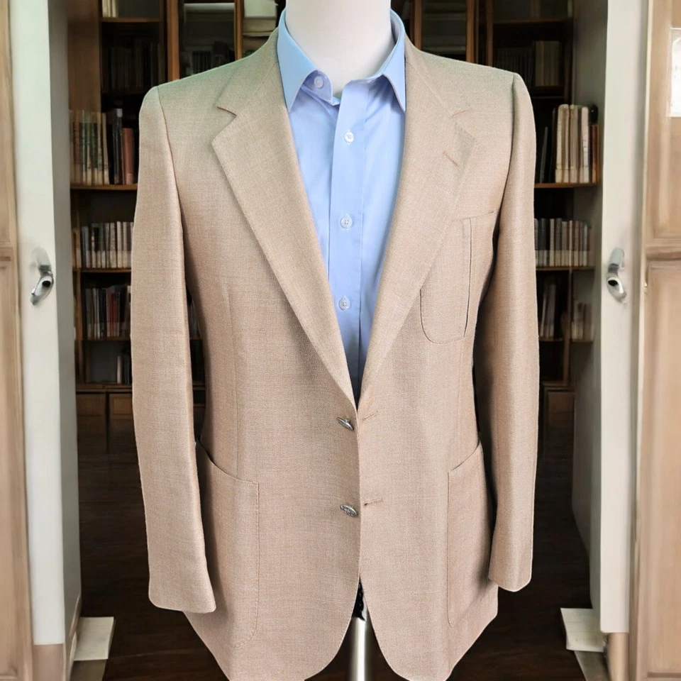 Lanvin золотой кнопка блейзер 40R 3 нашивки карман бежевый винтажный Lanvin - Изображение 4 из 4