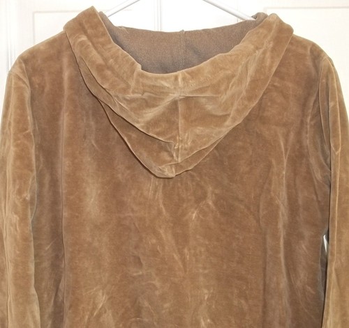 Womens LIZ CLAIBORNE~Brown HOODIE JACKET~SMALL~FULL ZIP Sweatshirt CRAZY HORSE - Picture 5 of 5