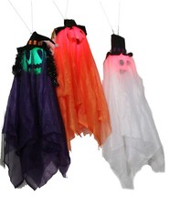 Hanging 26" Light Up Halloween Decorations, Ghost, Pumpkin Witch w/ batteries