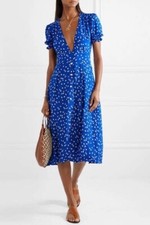 Faithful The Brand  Farah Midi Dress Blue Floral Size US 2 