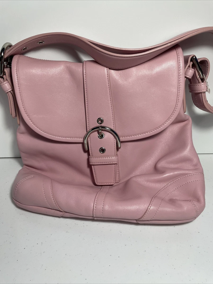Pink leather coach Clearance