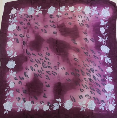 Foulard 100% Pure Silk Vintage Women Roccobarocco (1187) 84Cm X 86Cm