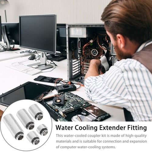 2 Sets Water-cooled Joints Liquid Cooling Coupler Pass-Through Fitting for - Photo 9/12