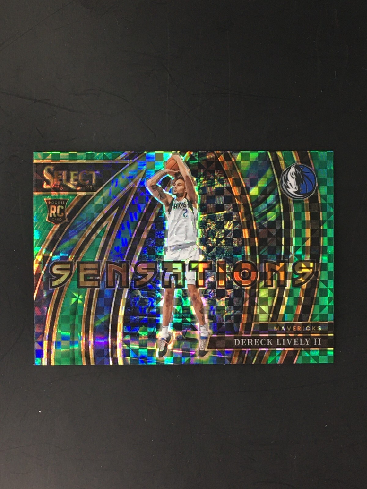 2023-24 Panini Select Dereck Lively II Rookie Sensations Green Prizm /5 Mavs SP