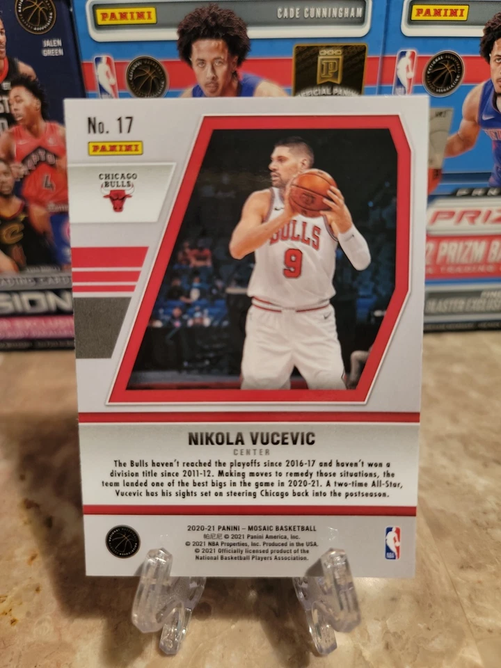 2020-21 Mosaic Nikola Vucevic Will To Win Insert 17 Chicago Bulls Panini 17 - Image 2 of 2