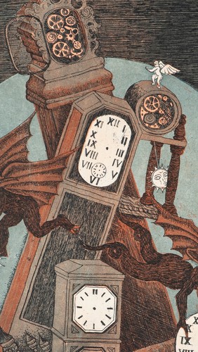 P. CROY (*1937), Zeit und Dämonen, 1977, Farbrad. Surrealismus Fantasie 1970-19 - Picture 5 of 5