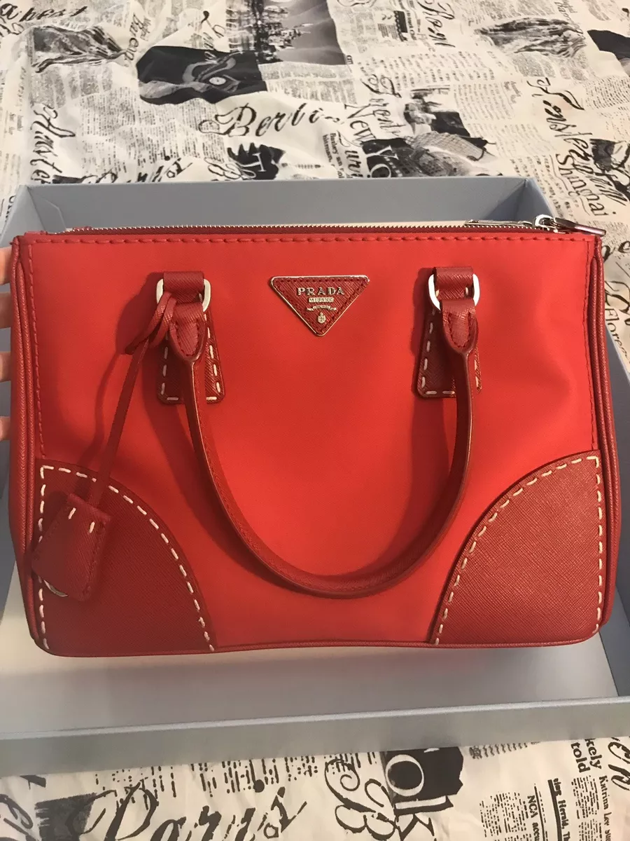 Prada Envelope Flap Chain Shoulder bag Saffiano Leather Small Red 24105720