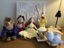 Lot of 6 Disney Beauty and the Beast Bean Bag Plush Beanie Doll NEW