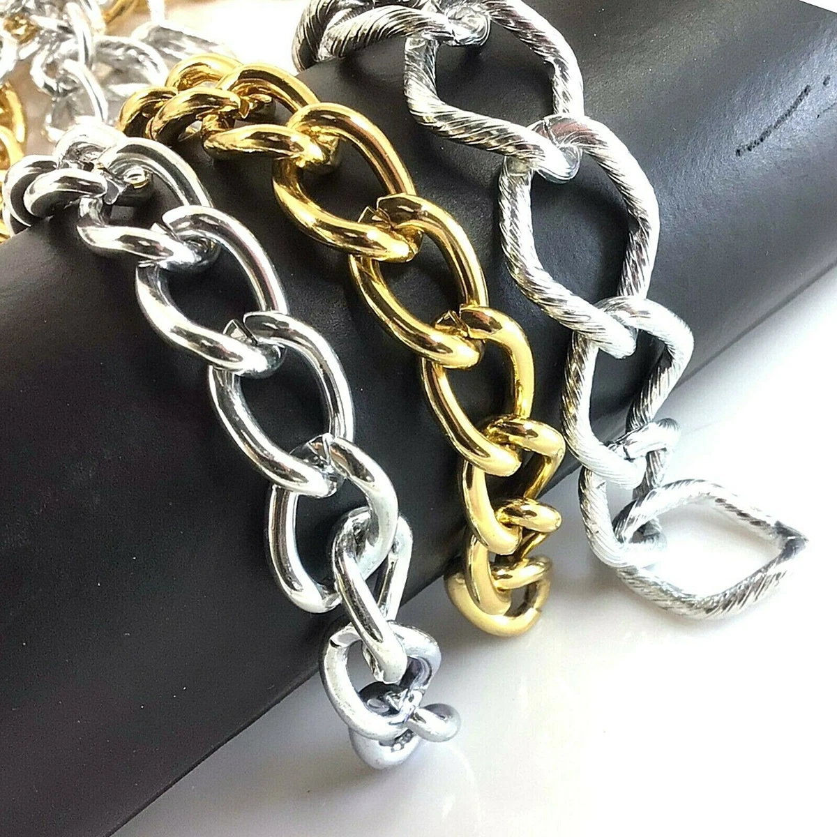 Bulk Aluminum Curb Link Heavy Cable Chain Purse Strap Strong