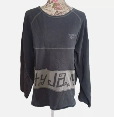 Vintage Reebok Sweatshirt Pullover schwarz/ grau Gr M