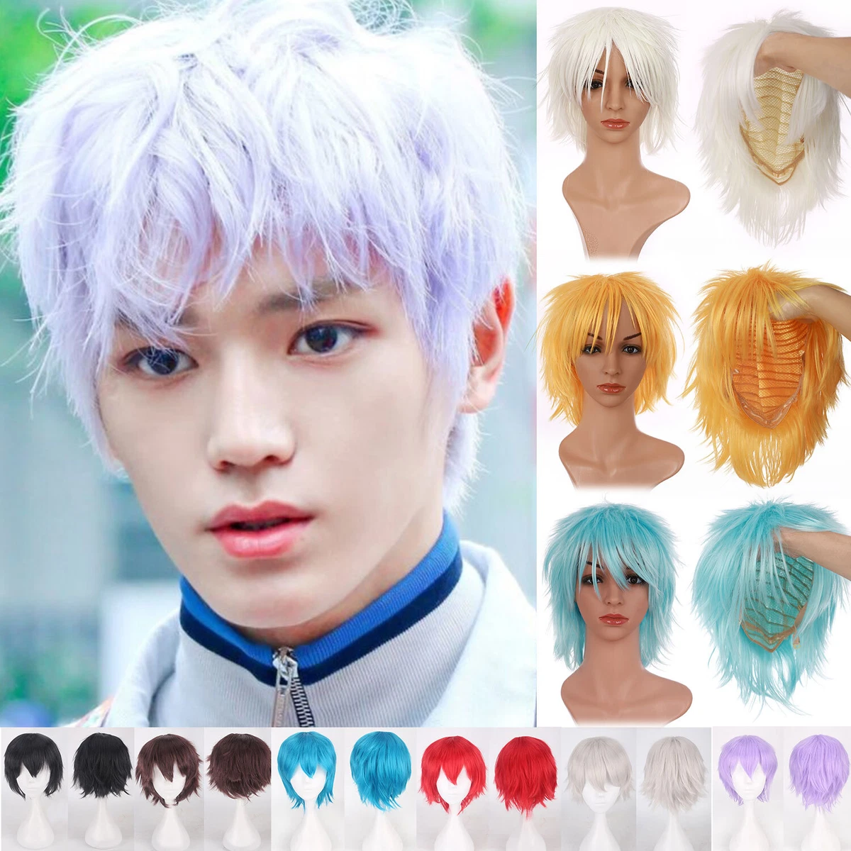 Women Men Cosplay Hair Wig Short Pixie Cute Straight Anime Party