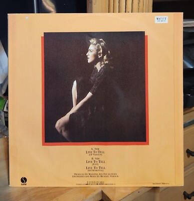 Madonna Live to Tell 12” Vinyl Maxi Single W8717T U.K. Sire