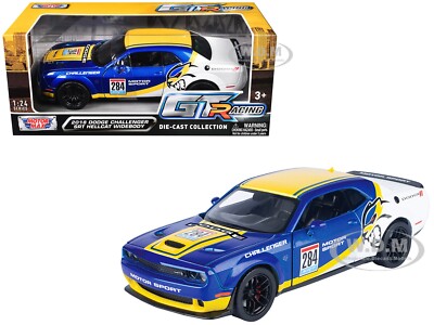 2018 DODGE CHALLENGER SRT HELLCAT #284 BLUE & WHITE 1/24 DIECAST MOTORMAX 73792