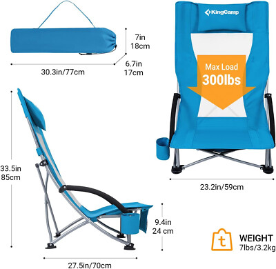 Beach Chair With King Camp High Back Chair PACK KingCamp Folding
