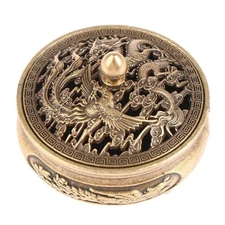 Antique Copper Alloy Buddhist Incense Burner Home Decor Aromatherapy Holder for