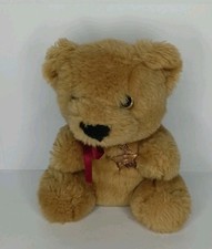 Vintage 1986 Beariff the Sheriff Plush Brown Bear Badge Stuffed Animal