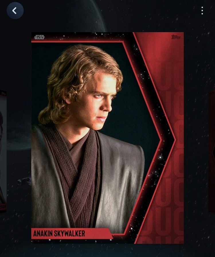 Коллекционные карточки Topps Anakin Skywalker серии TV - огромный