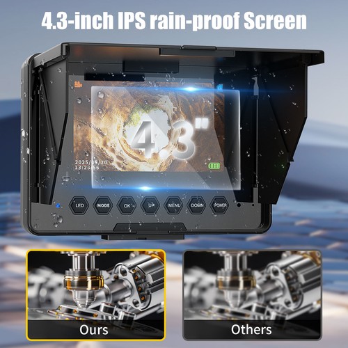 4.3" Monitor  30M Drain Sewer Pipe Inspection Camera 17mm Industrial Endoscope - Imagen 9 de 16