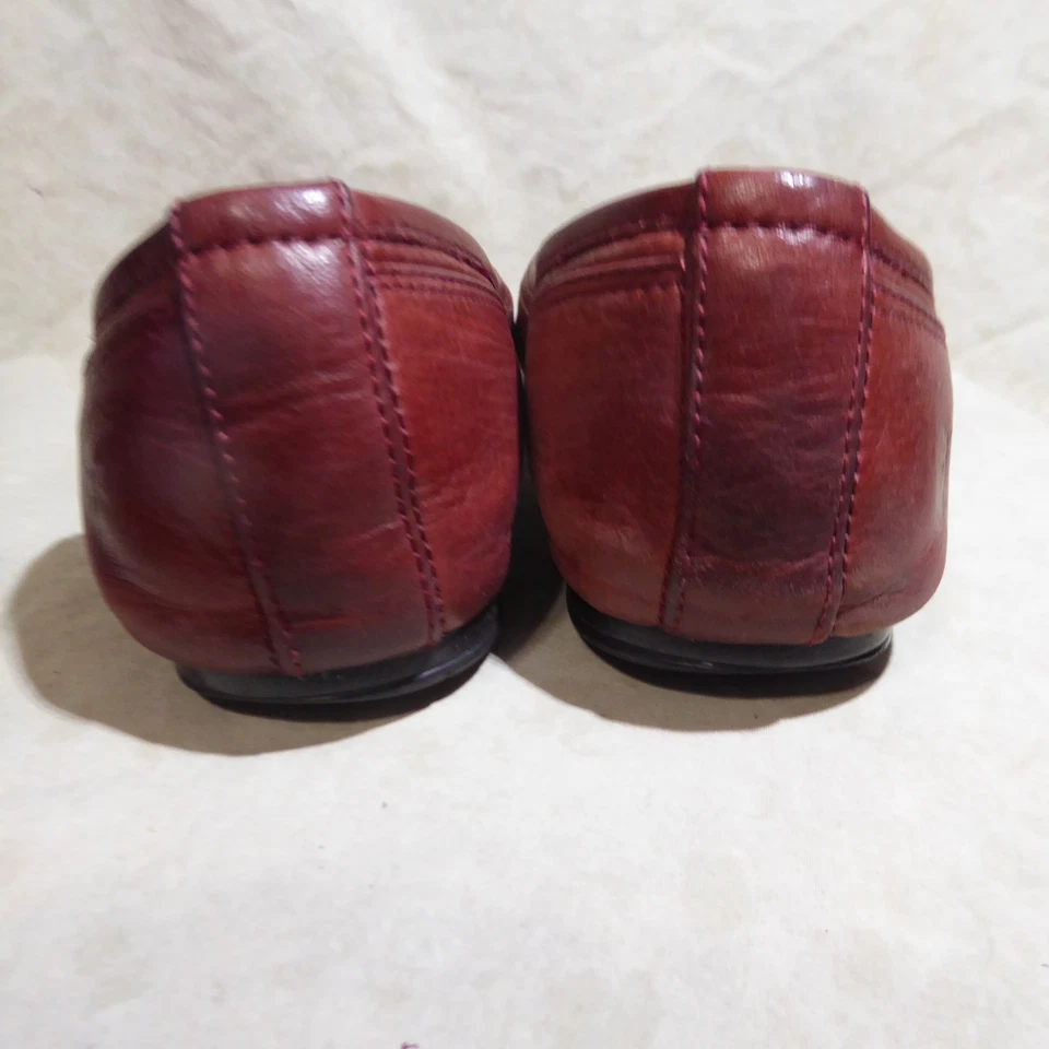 🩰 Pisos de ballet clásicos Frye talla 8 M cuero rojo cahongony; detalles cosidos Foto 3 de 4