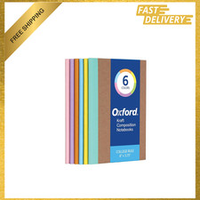 Oxford Composition Notebook 6 Pack, College Ruled Paper, 5.75 x 8 Inches, Kraft