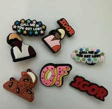 Lot Of 7 Tyler Rap Artist Croc Charms Shoe Accessories, Fit crocs, NEW